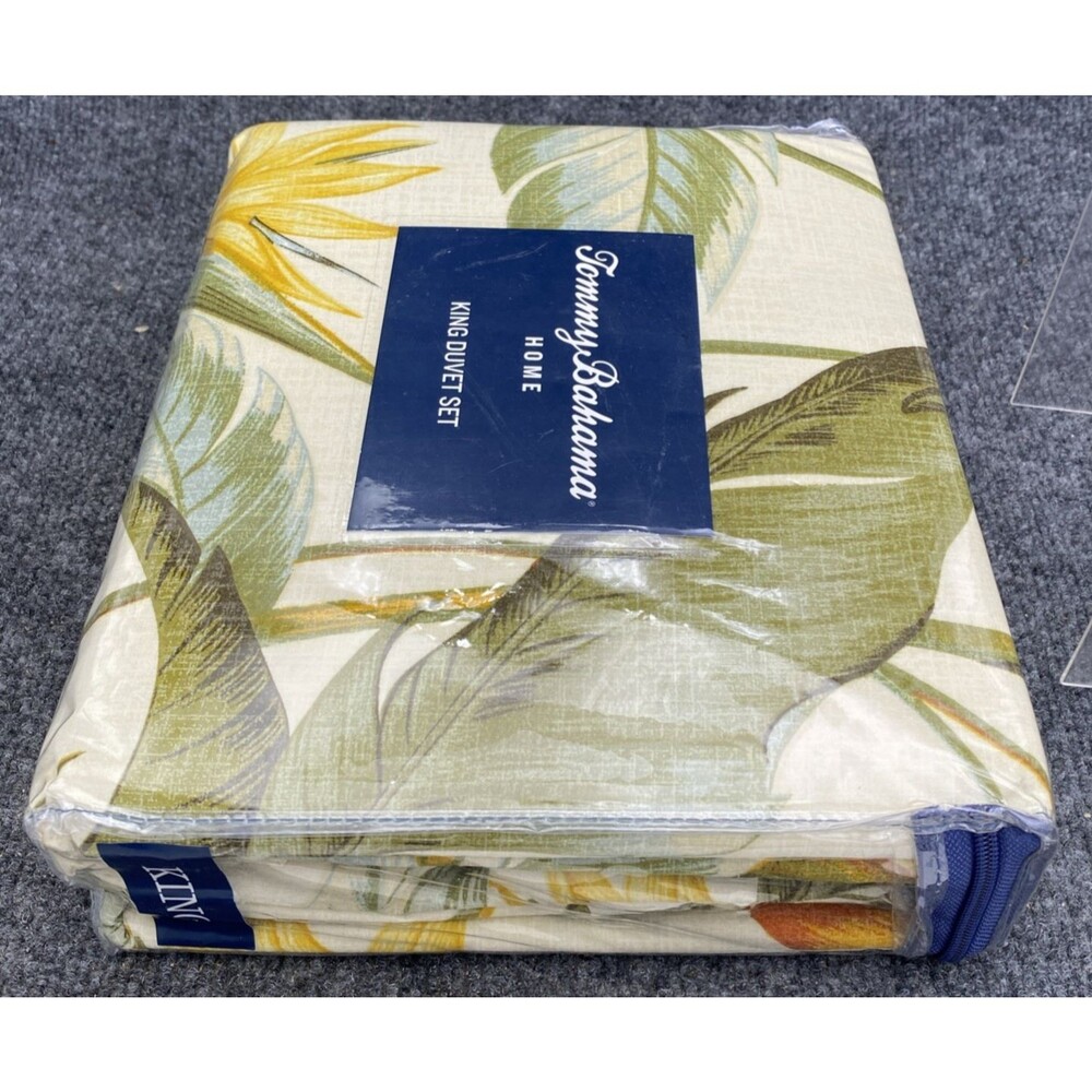 Tommy Bahama Birds of Paradise King Duvet Set 3pc Ivory Tropical Floral NIP NEW - Picture 4 of 10